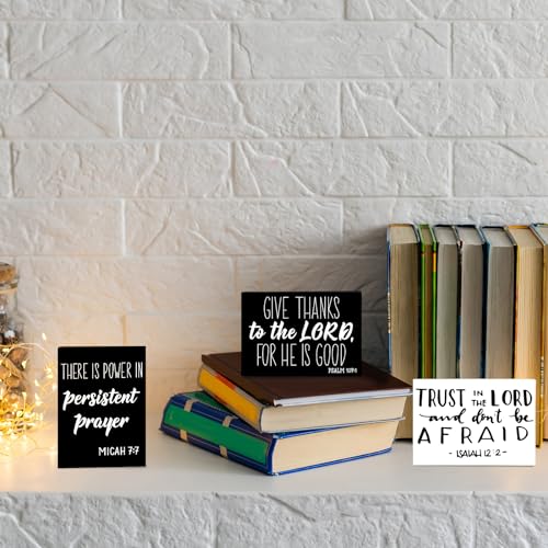 Yalikop 6 Pcs Bible Verse Christian Mini Wooden Sign, Meaningful Style - style: Meaningful Style