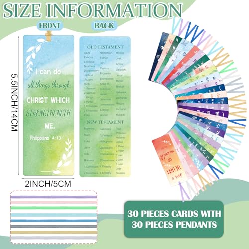 Chinco 120 Pack Bible Verse Bookmarks for Women Christian Scripture Inspirational Book Marks with Ribbons Religious Motivational Bookmarks for Women Men Church Office Gifts Supplies - style: Watercolor 2 Style