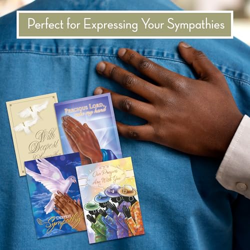 African American Expressions Boxed Sympathy Cards Assortment – Religious Greeting Cards with Envelopes – Christian Gift Set