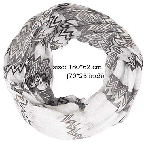 Lightweight Scarfs for Women Infinity Plaid and Striped Many Style - color: Gray