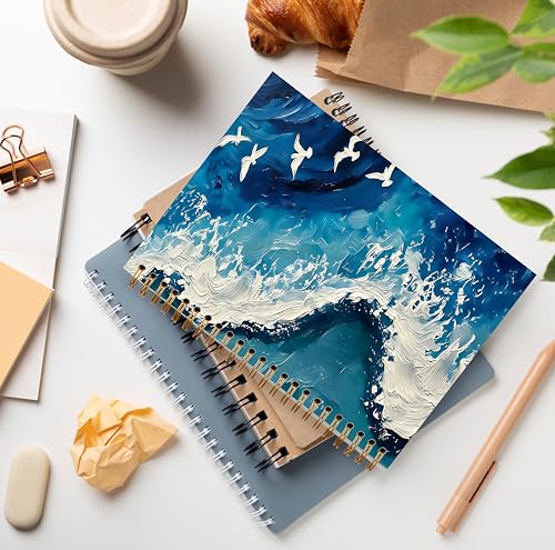 GDJIEGBC Blue Coastal Ocean Notebook 5.5x8.3in - color: Color B