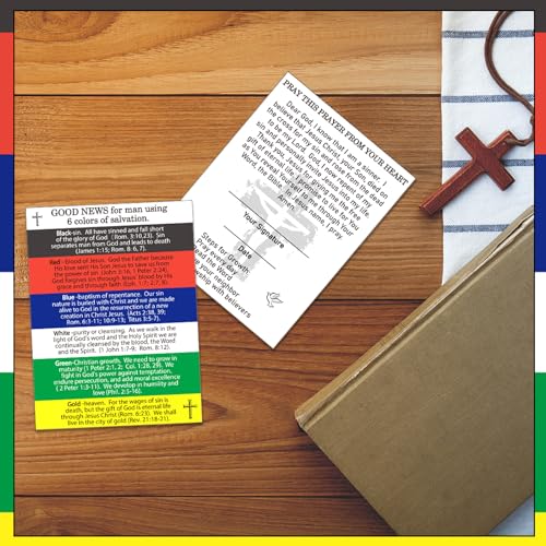 Zhanmai 200 Pcs Gospel Tracts Salvation Prayer Cards Plan of Salvation