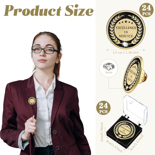 Siifert 48 Pcs Employee of the Month Lapel Pin Set 1.38 Inch with Box
