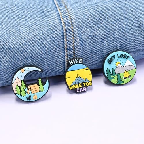 Cute Pins Bulk,Funny Backpack Pin Lapel Badge Pins Set for Jackets,Hats - style: Camping-30PCS