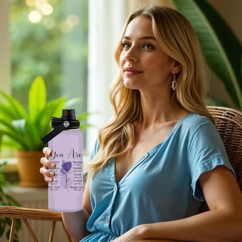 Christian Gifts for Women - You Are Gifts Baptism Tumbler - Inspirational Religious Birthday Presents for Women - Catholic Spiritual Faith Bible Verse Presents Water Bottle for Girl 32oz - color: Christian-Purple/You Are