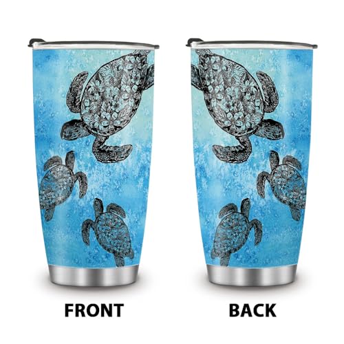 WIRESTER 20 OZ Stainless Steel Tumbler With Lid, Double Wall Vacuum Insulated Tumbler, Coffee Travel Mug Cup for Hot Cold Drinks - Ocean Sea Turtles - color: Ocean Sea Turtles