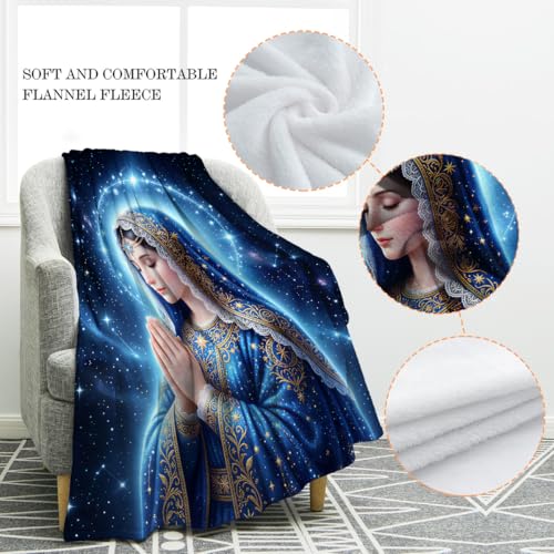 Jekeno Virgin Mary Gifts Blanket Catholic Religious Throw Blanket - color: Virgin Mary Praying, size: 50x60 Inch