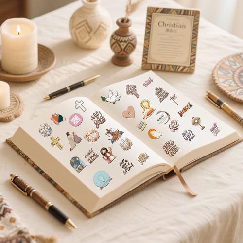 Boho Bible Verse Stickers - 100 Pcs Christian Motivational Decals - color: Boho Jesus