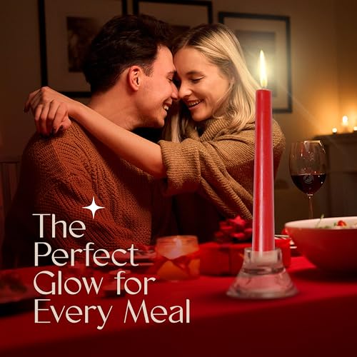 Leor & Lair Red Taper Candles, 12 Pack, 10" Christmas Candlesticks - color: Red