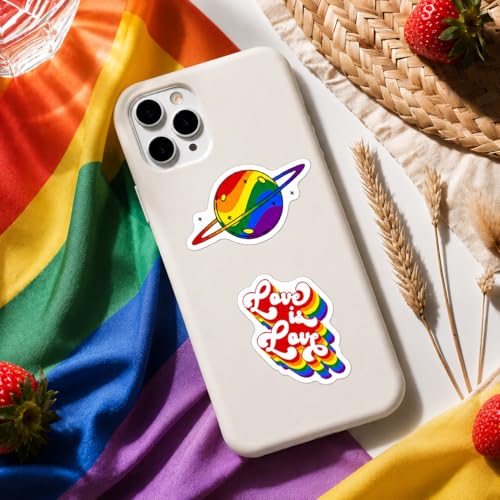 BEATRI LGBT Pride Stickers 50Pcs Vinyl Waterproof Rainbow Decor - color: Lgbt Pride Stickers
