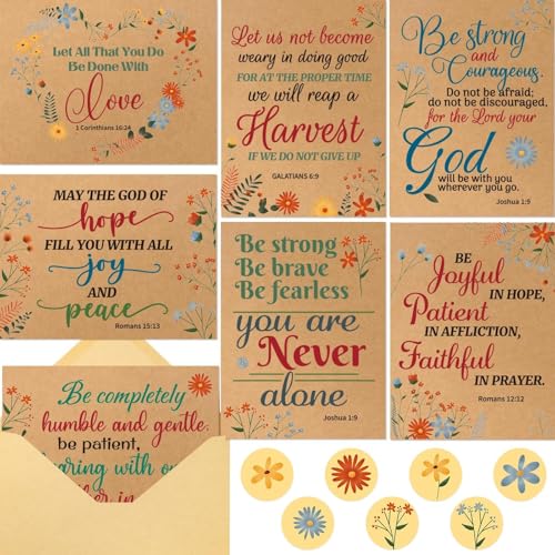 WorldBazaar Christian Cards 24 Pack Religious Cards Wtih Bible Verse Kraft