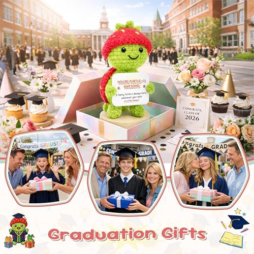 Teen Girl Gifts Trendy Stuff, Turtle Positive Crochet Doll – Emotional Support “You’re Turtle-y Awesome” Encouragement Gift for Coworker, Graduation Gifts, Fathers Teacher Appreciation Nurses Gift - color: Turtle-y Awesome