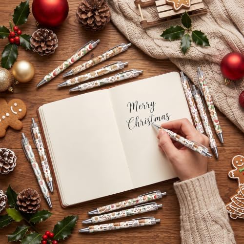 Wxiben 24 Pcs Christmas Gingerbread Man Ballpoint Pens, 1.0mm Black Ink - color: Christmas Gingerbread Man