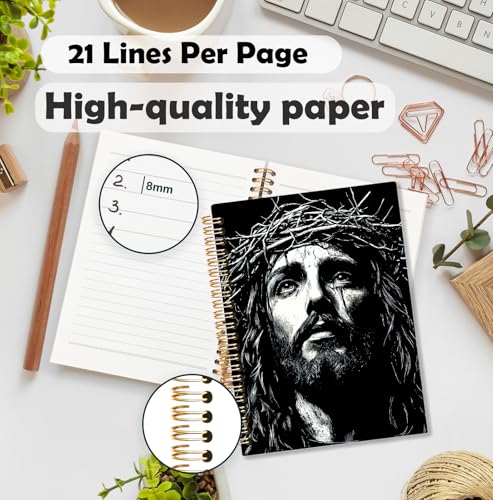 BNHJKFQZ Crown of Thorns Jesus Christian Spiral Journal Notebook for Women Men, Christian Faith Based Gifts Hardcover Notebook for Work Note Taking, Jesus Religious Prayer Journals for Writing - color: Bible-Thorn Crown