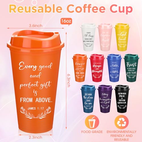 Skylety 20 Pack Christian Gifts Bulk 16oz Bible Verse Tumbler with Lids - color: Multicolor