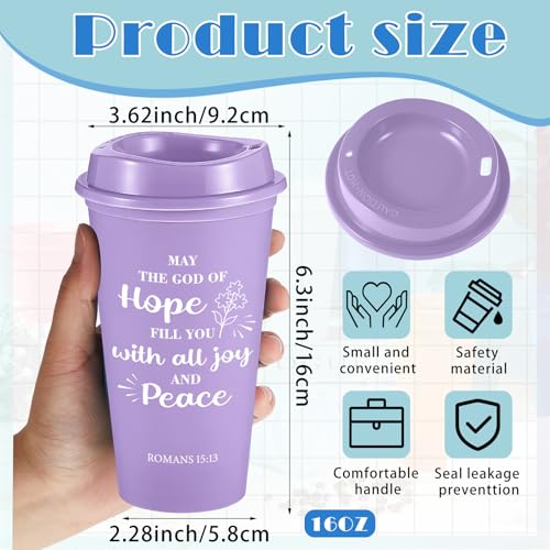 FillTouch 12 Pcs Christian Cups Bulk for Women, Bible, Light Morandi - color: Light Morandi