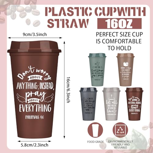 Pickmesh 15 Pcs Christian Cups Bulk Church Gifts 16 oz, Morandi Color 1 - color: Morandi Color 1
