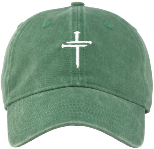 Christian Jesus Cross Vintage Hat Men Women Faith Baseball Hat Ideal Gift for Birthday Christmas Father's Mother's Day - color: Kelly