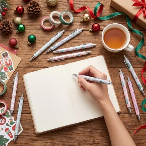 Wxiben 24 Pcs Christmas Nutcracker Ballpoint Pens, 1.0mm Black Ink - color: Christmas Nutcracker