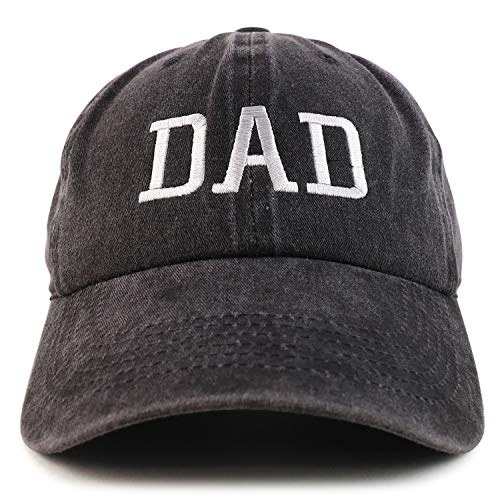 Trendy Apparel Shop Dad Embroidered Pigment Dyed Low Profile Cotton Cap - color: Black