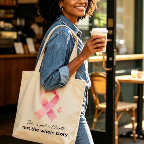 Motivation Canvas Tote Bag for Women Shopping Work Travel with Inner Pocket - color: Beige 12