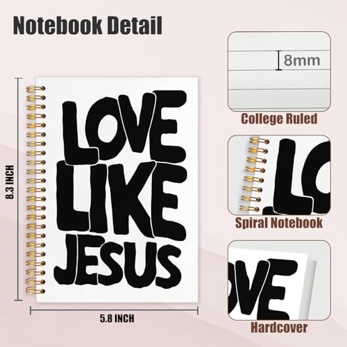 Jesus Christian Notebook, Love Like Jesus Bible Journal, Watercolor Religious Spiral Notebook Journal for Note Taking, Christian Faith Based Gifts, 5.5x8.3 Inch - color: Jesus Christian