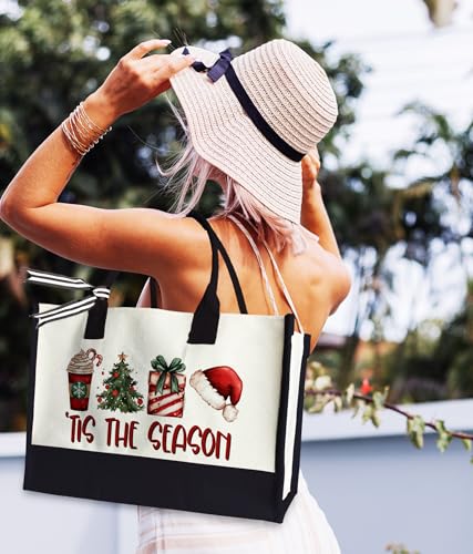 Aesthetic Canvas Tote Bag for Women Girls, Large Tote Bag for Friends Colleagues Leader Manager, 17 x 11.8 x 7 inches - color: Maroon