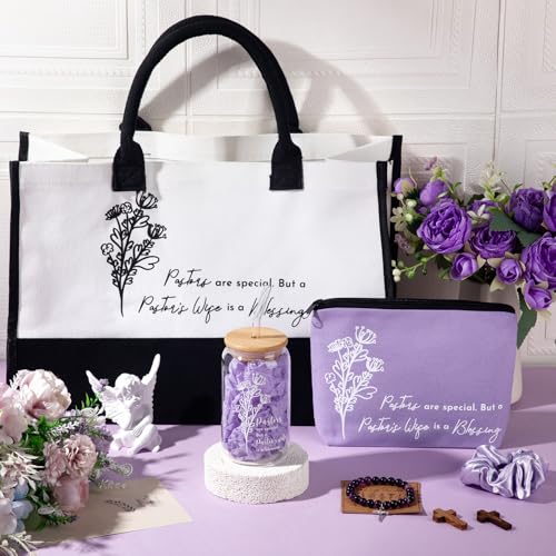 7 Pcs Pastor's Wife Appreciation Gifts Christian Set,Purple - color: Purple