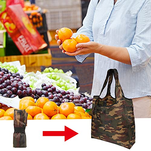 Aricsen Durable Mixed Color Reusable Grocery Bags with Handles, 20 Pack - color: Black Blue White Orange Royal Blue Grey Camo