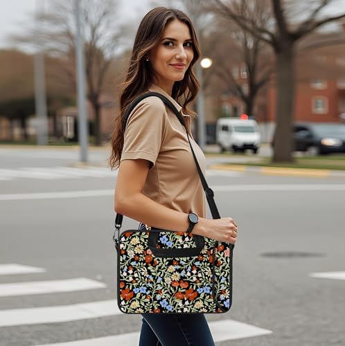 RICHEN Messenger Bag Carrying Case Sleeve with Handle Accessory Pocket Fits Laptops/Notebook/ebooks/Kids tablet/ipad (11-13.3 inch, Flowers2) - color: Flowers2, size: 11-13.3 inch