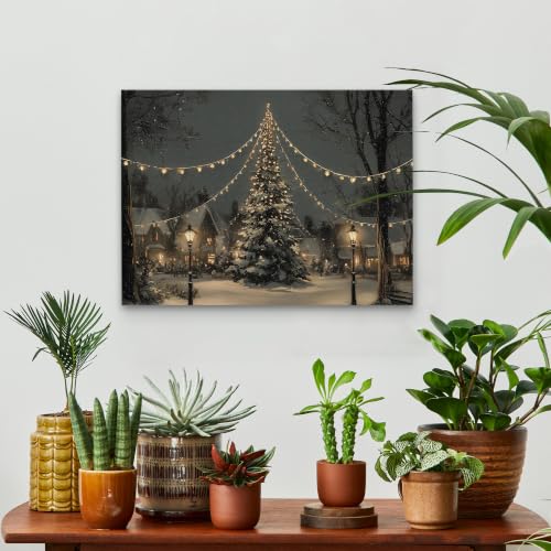 KSDUT Christmas Christmas Winter Pine Tree Framed Wall Art 14x11 Inch - color: Christmas-20