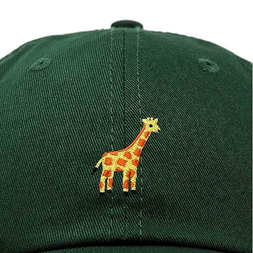 DALIX Giraffe Embroidered Dad Hat Cotton Baseball Cap Women - color: Dark Green