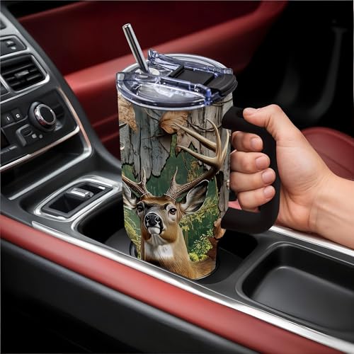 Hunter Gifts for Men Dad, 40oz Tumbler with Handle - color: Hunting