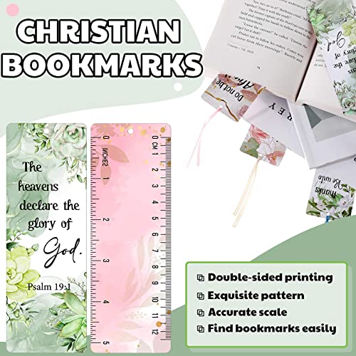 Chinco 120 Pack Christian Bookmarks for Women Inspirational Scripture Christian Book Markers Christian Gifts for Women Bulk Flower Page Clips Presents for Women School Office Supplies - style: Stylish Style