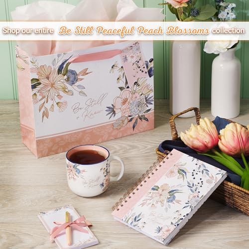 Christian Art Gifts Magnetic Notepad & Pen Set for Women, Be Still & Know - color: Soft Pink Floral/Be Still