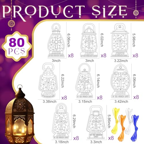 Dispowreath 80 Pcs Religious Craft Kit for Kids, Jesus Lights The Way Craft