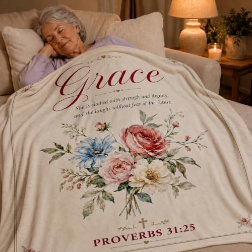 Custom Name Flannel Blanket, Inspirational Bible Verse for Women - color: Style5