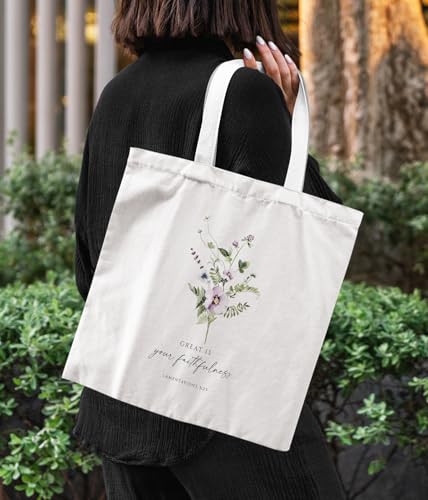 Inspirational Christian Bible Verse Foral Tote Bag for Women - color: Bible7