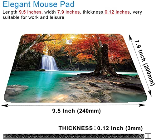 Deep Forest Waterfall Mouse Pad,Non-Slip Rubber Base Wireless Gaming MousePads for Computers Laptop Office,Cute Mouse Pads with Designs for Women - color: S135