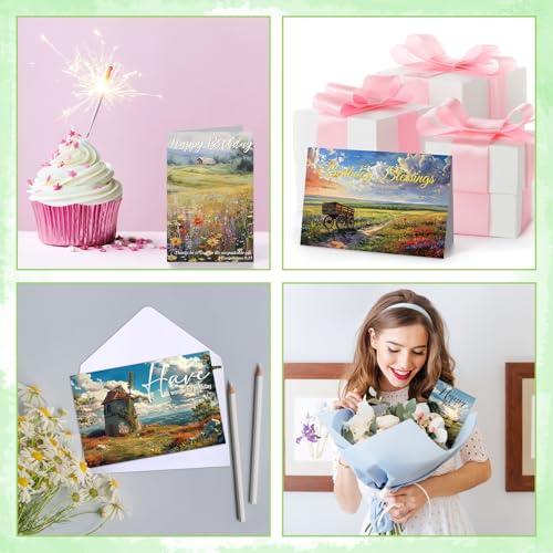 Geyoga 80 Set 4 x 6 Inch Religious Christian Birthday Cards Bulk