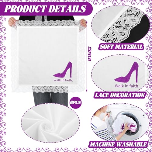 6 Pack 23'' Women Church Lap Scarf - color: White, style: Novel