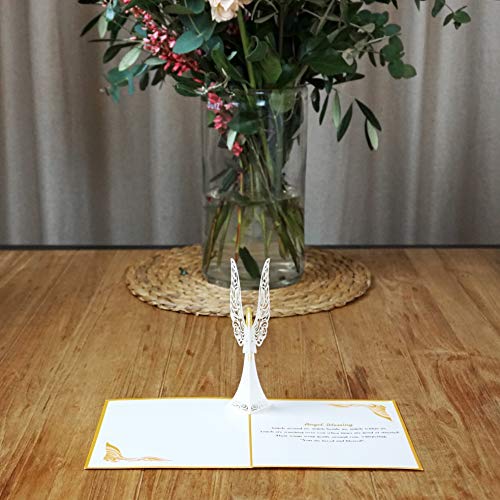 Dekali Designs Guardian Angel Pop Up Card - 3D Get Well Card, Funeral, Bereavement, Memorial, Christmas With Angel Blessing/Quote