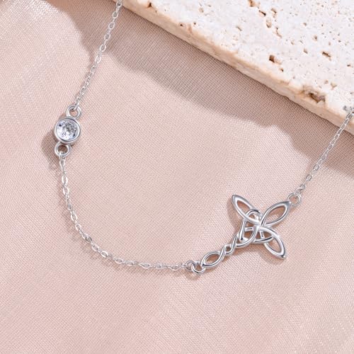925 Sterling Silver Cross Necklace for Women Religious Jewelry Christian Gifts for Mom Wife Her - color: White-6