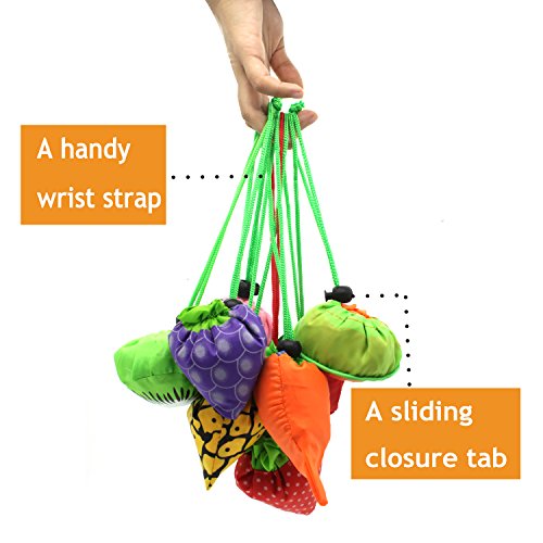 10PCS Fruits Reusable Grocery Shopping Tote Bags Folding Pouch Storage - color: 10pcs Fruit