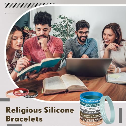Ecation 72 Pcs Bible Verse Christian Bracelets Silicone,Classic Color - color: Classic Color