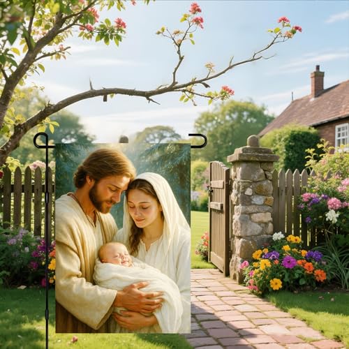 IVN Nativity Holy Family Garden Flag 12x18 Inch Double Sided - color: Nativity Holy Family