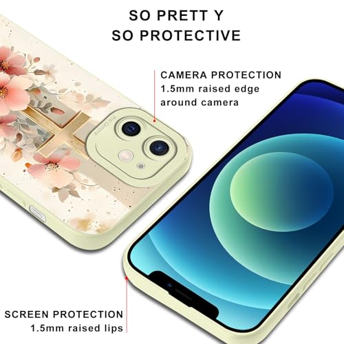 2 Pack Christian Jesus Cross Phone Case for iPhone 12 mini Case Flower Pattern Shockproof Soft Protective for Women Men Phone Cover Funda for iPhone 12 mini 5.4 Inch - color: Cross, size: for iPhone 12 mini
