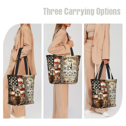 Funny Christian Tote Bags For Women With Zipper Christian Gifts For Work Gym Travel Beach Women With Large Capacity - color: Deer