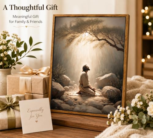 Framed Jesus Prayers Canvas Wall Art, God Divine Mercy Painting, 24x36in - color: Framed Jesus Prayers, size: 24x36in