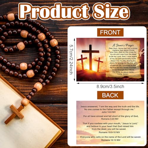 Chiisong 300 Pcs Bible Gospel Tracts Salvation Prayer Cards Bulk, English - style: English